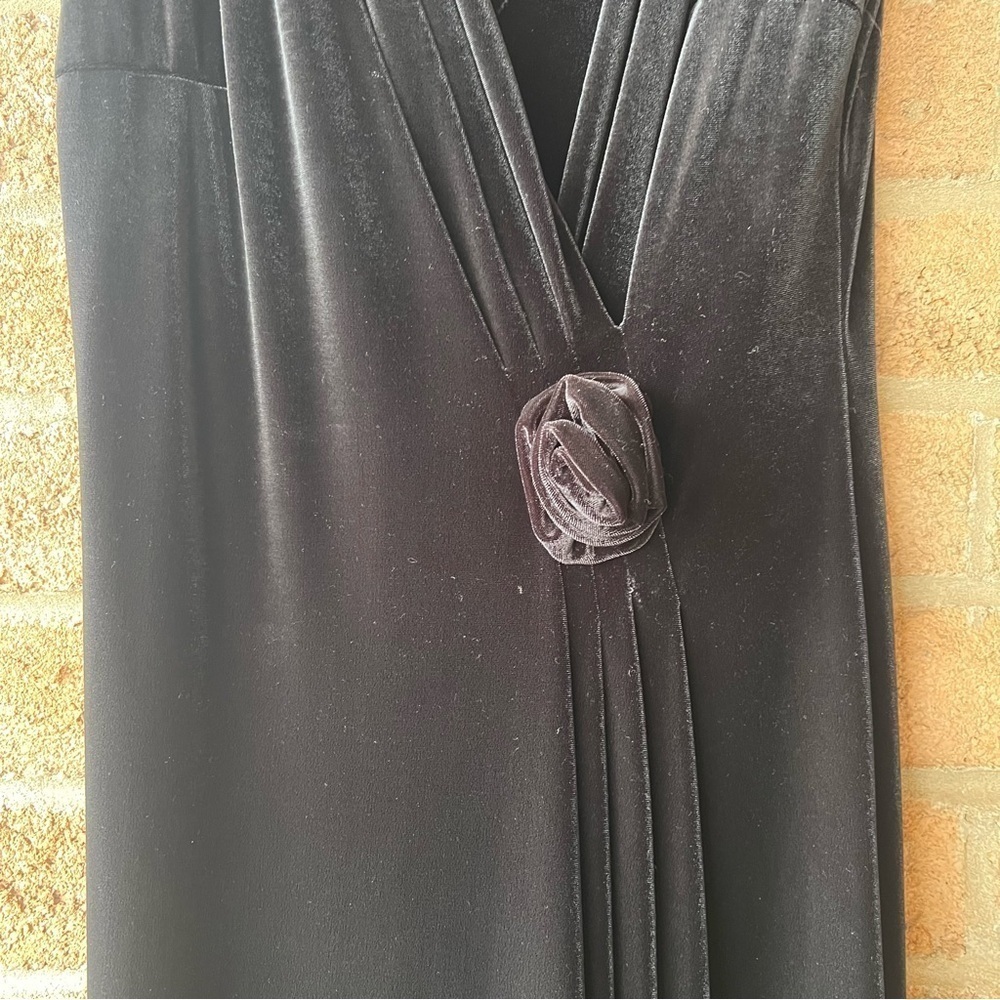 CARTISE Velvet Maxi Dress Sleeveless Draped Formal Evening Cocktail Gown Black - Picture 7 of 16